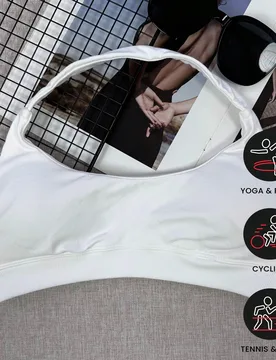 Sujetador deportivo de alto impacto para mujer, top de camisola con soporte, ropa deportiva sin costuras, sujetador de yoga blanco primavera otoño S - Shein - FashionsVida