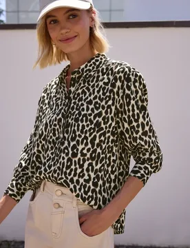Street One Leo-Bluse mit Backprint female Schwarz - Street One Studio - FashionsVida