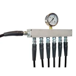 Blocco Collettore Con Manometro G 1/´´ Inlet 6 Outlets