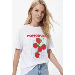 Camiseta de mujer de manga corta con cuello redondo