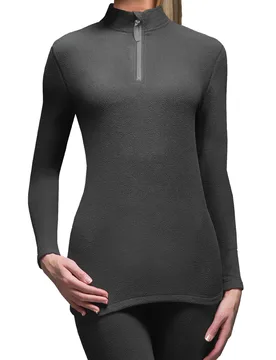 Pack Black Microfleece Base Layer Long Sleeved Top Ladies Large - - Black - Size: Large - Heat Holders - FashionsVida