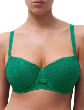 Womens Day To Night Half Cup Bra - Green Polyamide - Size 32f - Chantelle - FashionsVida