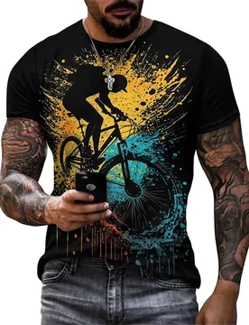 Vintage men's T-shirt with 3D print, cycling apparel, sports T-shirts for the gym, short-sleeve casual wear - Aliexpress - FashionsVida