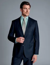 Regular Fit Pure Wool Stretch Suit Jacket Navy male