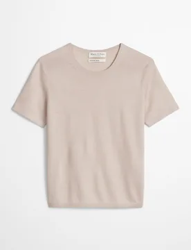 Camiseta de mujer regular de manga corta de suave mezcla de lana merina y viscosa - MARC O'POLO - FashionsVida