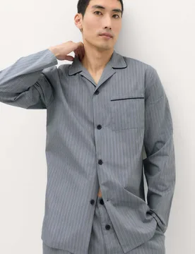 Pure Cotton Striped Pyjama Set Blue Mix male - M&S - FashionsVida