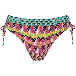 Braga de bikini de altura media con lazos a los lados y estampado geométrico