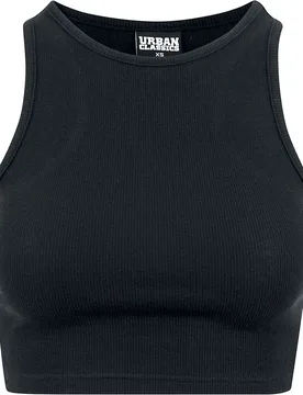 Top - Ladies Cropped Rib Top - XS bis 5XL - für Damen - Größe 5XL - schwarz - Frauen - female - Urban classics - FashionsVida