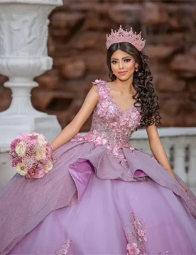 Luxury Appliques Beading Ball Gown Quinceanera Dresses Charming Beaded Flower Off Shoulder Sweet 15 Dress Lace-up Vestidos De - Aliexpress - FashionsVida