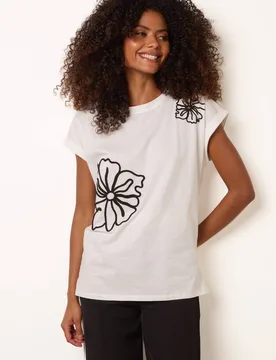 Women's Ivory Short Sleeve Slip On Round Neck Top Size: Small/Medium - Ivory - Size: S/M - Blue Vanilla - FashionsVida