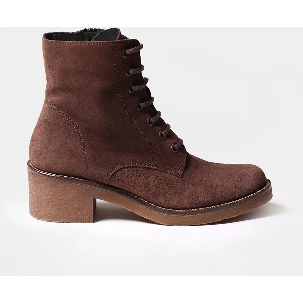 Botines de mujer de serraje con cordones y cremallera - Toni Pons - FashionsVida