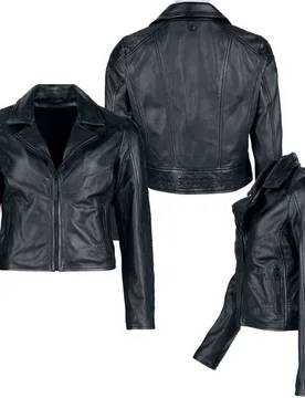 Lederjacke - Celtic Blessing - S bis XXL - für Damen - Größe S - schwarz - Frauen - female - Black Premium by EMP - FashionsVida