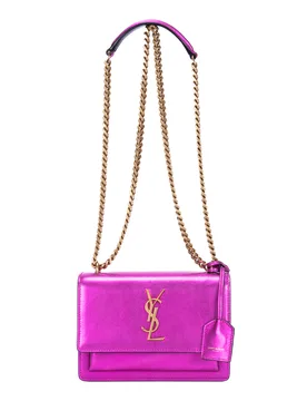 Pre-Owned Womens Metallic Small Sunset Shoulder Bag - Pink - One Size - Yves Saint Laurent - FashionsVida