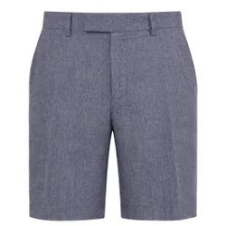 Mens Kenleys Stretch Blue Linen Short - Grey - Size 38 (Waist)