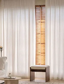 Pieza Cortina de lino japonés vintage francés semitransparente, tela suave, diseño elegante de caída vertical, adecuada para cortinas de sala de e - Shein - FashionsVida