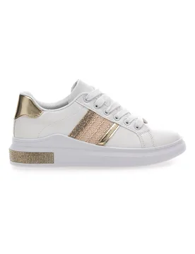 Sneakers Bianche Con Dettagli Dorati 460 37 - PRIMA RIGA - FashionsVida