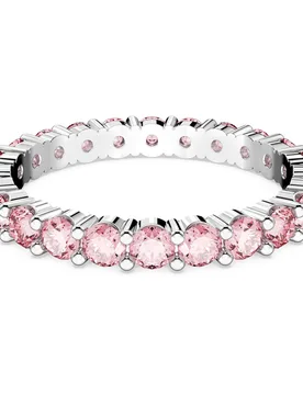 Anello Matrix, Taglio Round, Rosa, Placcato rodio 62 - Swarovski - FashionsVida