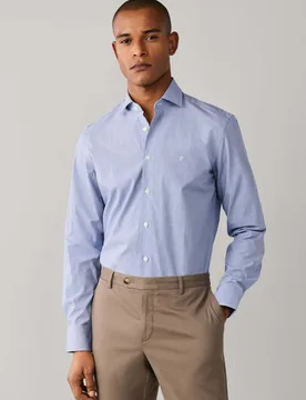 Tailored Fit Pure Cotton Gingham Shirt Navy male - Hackett - FashionsVida
