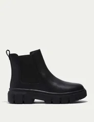 Greyfield Leather Chelsea Flatform Boots Black female