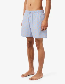 Mid Length Crocodile Print Swim Trunks Blue Mix male - Lacoste - FashionsVida