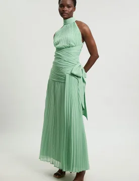 Womens Crinkle Chiffon Woven Maxi Skirt - Green - Size 12 Uk - Karen millen - FashionsVida