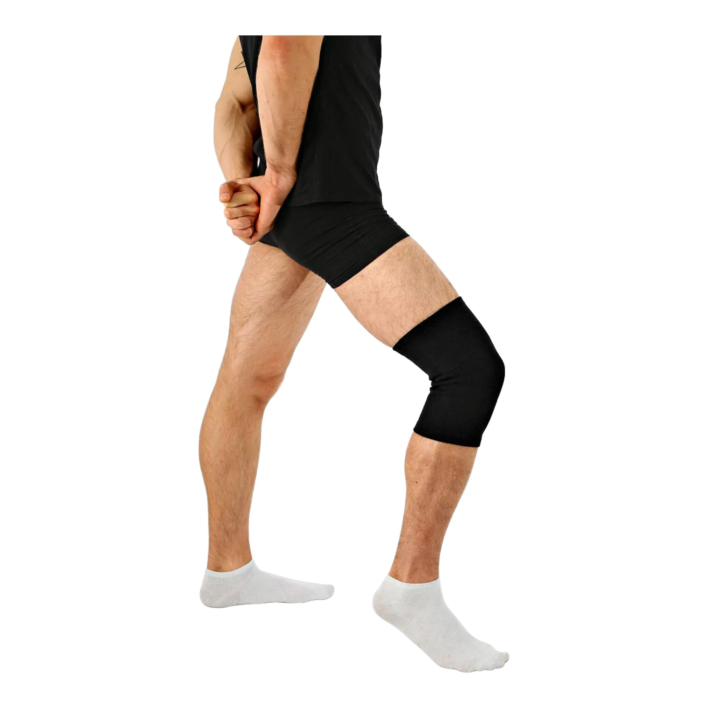 Kniebandage mit Elasthan schwarz L - Antar - FashionsVida
