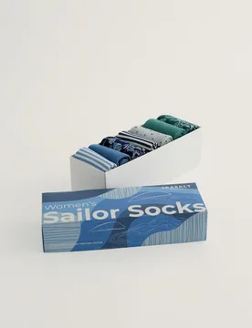 Pack Patterned Ankle High Socks Blue Mix female - Seasalt cornwall - FashionsVida
