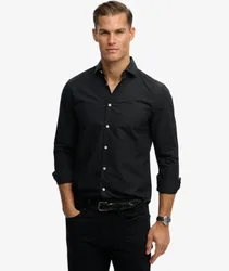 Superdry Herren Klassisches Langarmhemd mit Tailored-schnitt Black - Größe: S