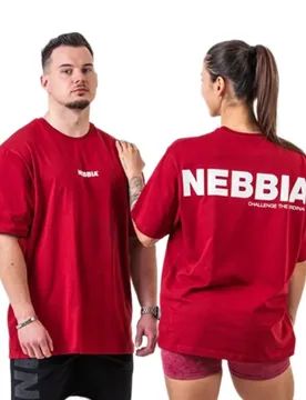 T-shirt à Manches Courtes Oversized Gym Essentials 381 Dark Red 3XL - Nebbia - FashionsVida