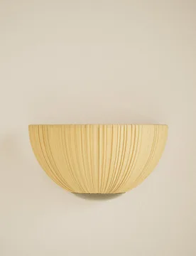 Pleated Fabric Flush Wall Light Natural - M&S - FashionsVida