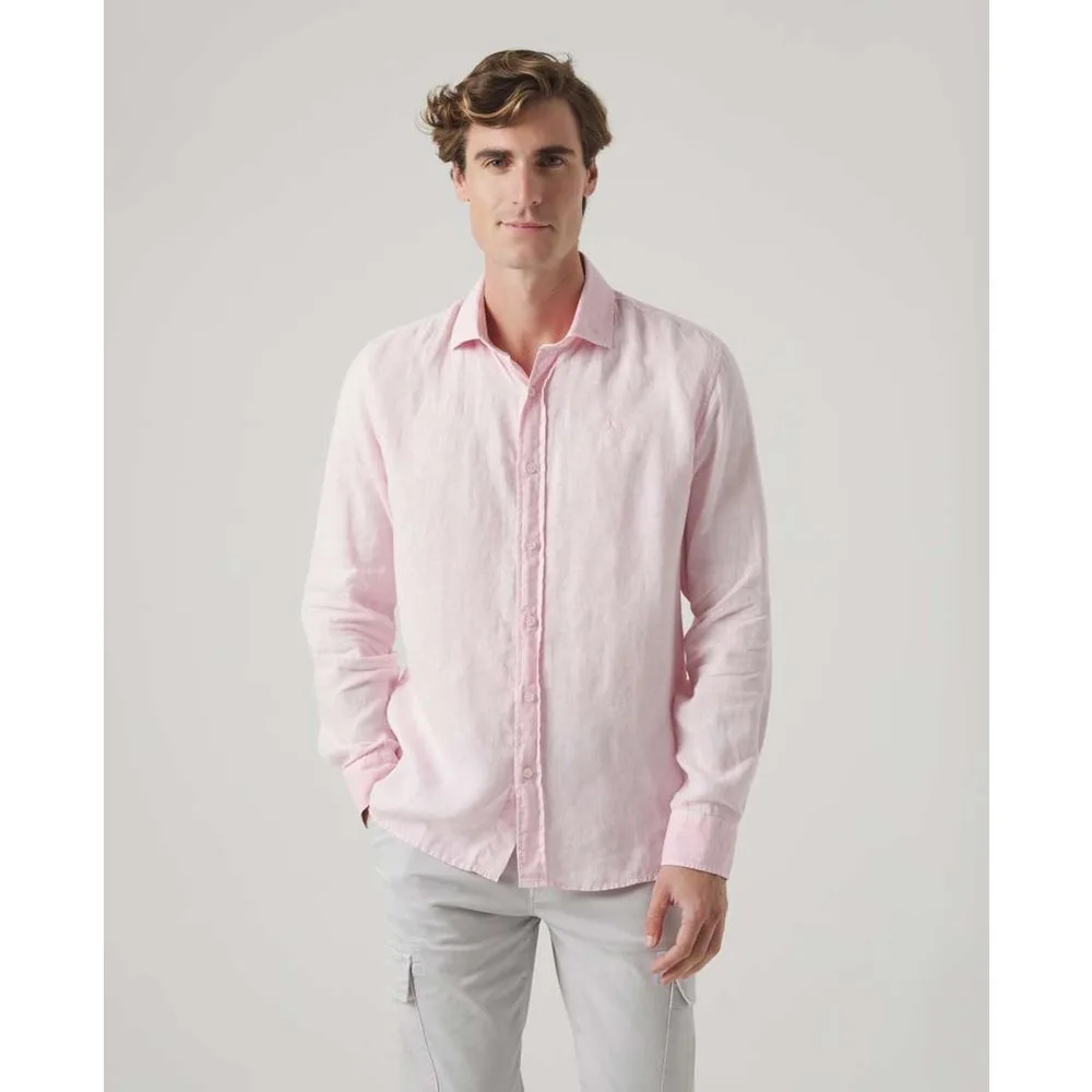 Camisa de lino de hombre corte regular lisa - Scotta 1985 - FashionsVida
