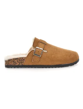 Pantofole marroni con fibbia e interno con pelo 1210 36 - ALTEMBERG - FashionsVida