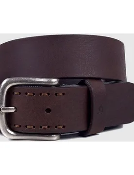 Cinturón piel detalles cosidos punta - El Caballo - FashionsVida