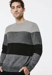 Street One Gestreifter Strickpullover male Schwarz