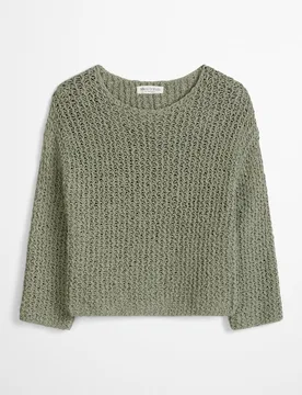 Jersey de mujer corto holgado de mezcla de algodón orgánico - MARC O'POLO - FashionsVida