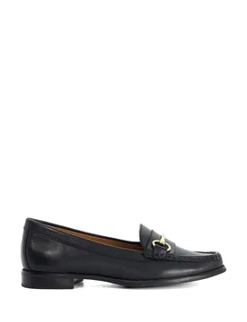 Wide Fit Leather Slip On Flat Loafers Black female - Dune london - FashionsVida