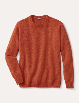 Lammwoll-Pullover Nahtlos, , Farbe Orange, 58/60, reine, feinste Lammwolle nahtlos in Italien gestrickt Herren - Walbusch - FashionsVida