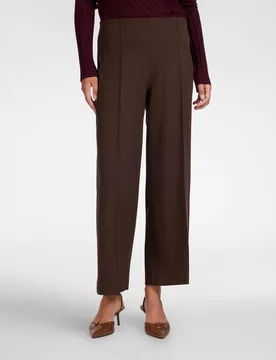 Pantalones de mujer de punto mezcla de viscosa ajuste ancho con banda elástica en la cintura - Elena Miró - FashionsVida