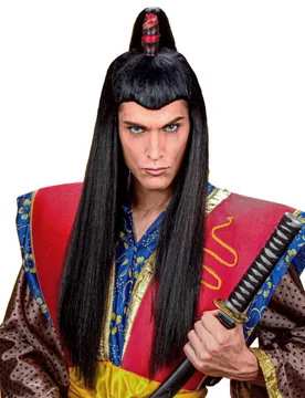 Samurai Perücke lang schwarz - Widmann - FashionsVida