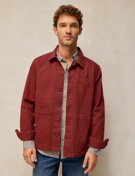 Denim Jacket Dark Red male - White stuff - FashionsVida
