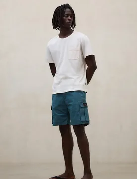 Pantalones cortos cargo de hombre de tiro medio en algodón - Ecoalf - FashionsVida