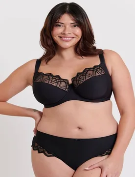 Women's Emilie Deco Full Cup Side Support Bra in Black Size: 42G - Black - Size: 42G - Flirtelle - FashionsVida