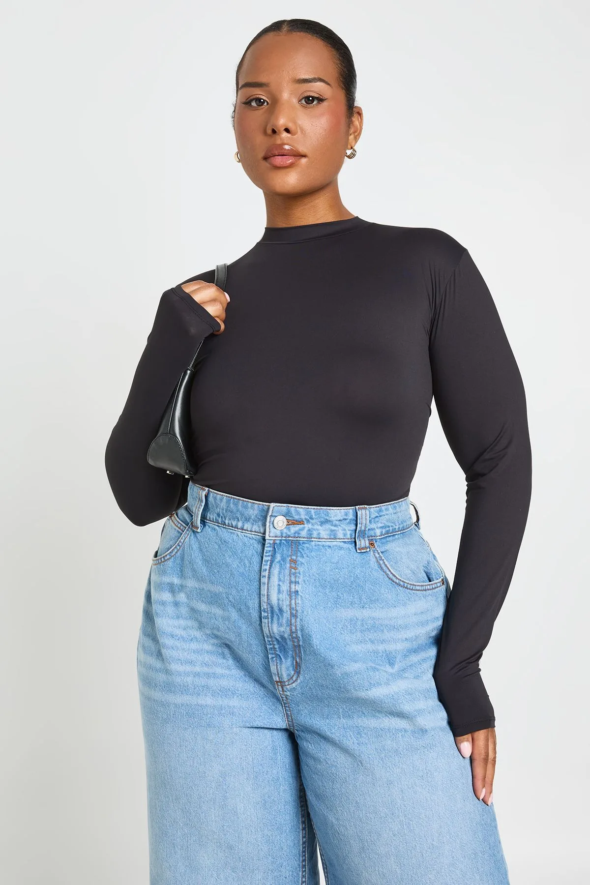 Womens Plus Second Skin Long Sleeve Top - Black - Size 28 Uk - Boohoo - FashionsVida