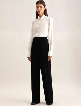 Fließende Hose High Waist Schwarz 34 - Seidensticker - FashionsVida