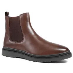 Mens Gregory Warm Lined Leather Chelsea Boots - Dark Brown - Size Uk 6