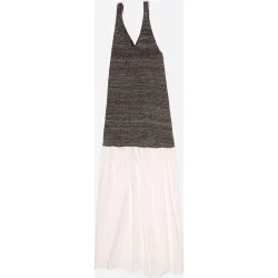 Vestido bimateria punto