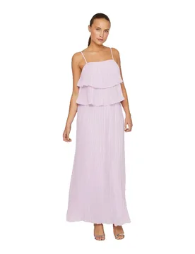 Robe Sans Manches Chiffan Pleat Winsome Orchid 42 - Vila - FashionsVida