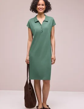 Knielanges Kleid in Unifarbe female Grün - Street One - FashionsVida