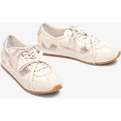 Zapatillas básicas de mujer de piel con doble cordones