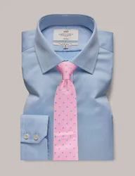 Slim Fit Pure Cotton Pique Shirt Blue male
